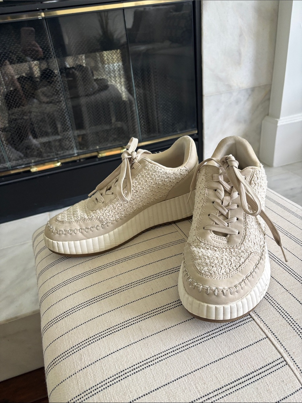DV by Dolce Vita Cream Knit Platform Sneakers